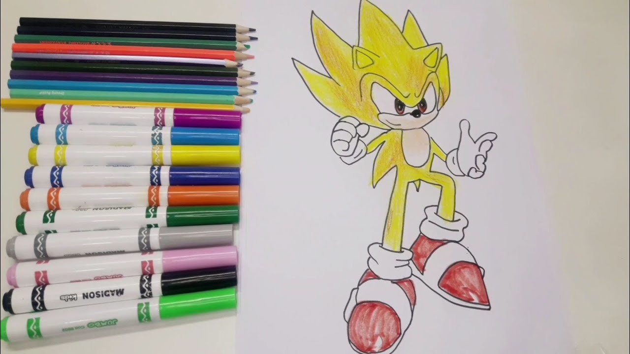 Pintando mi Dibujo de SONIC DORADO