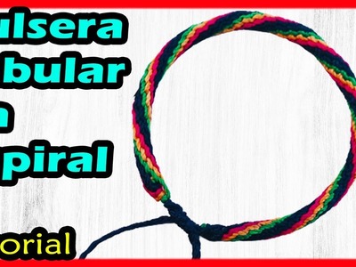 Punto peruano en espiral o tejido tubular [ pulseras en hilo macramé manualidades tutorial ]