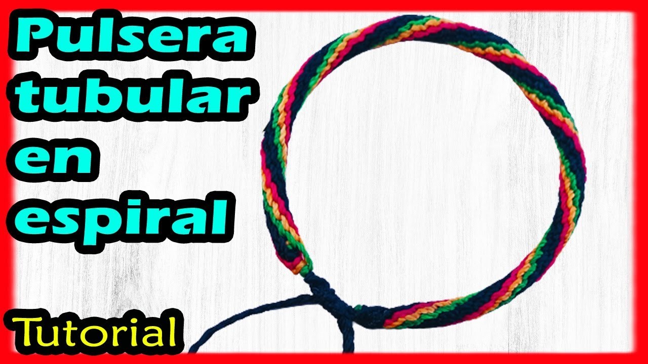 Punto peruano en espiral o tejido tubular [ pulseras en hilo macramé manualidades tutorial ]