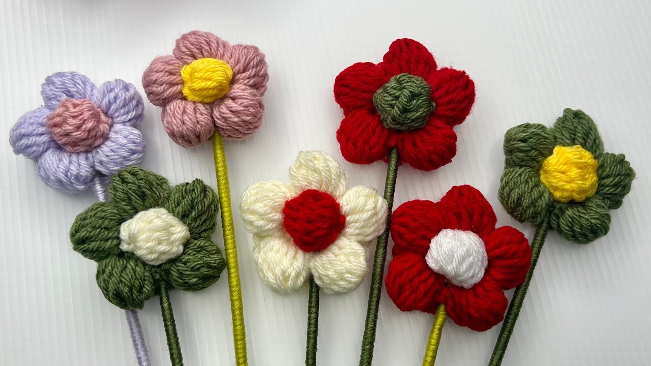 Tutorial Flores Tejidas a Crochet????Mayelin Ros