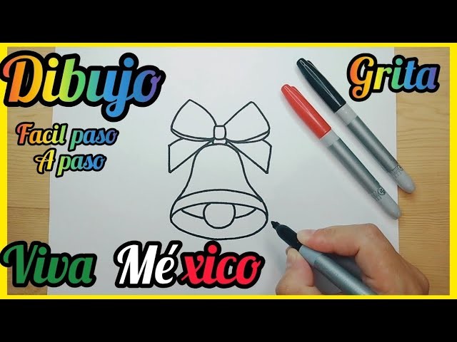 VIVA MEXICO, Como dibujar una "CAMPANA" facil paso a paso.