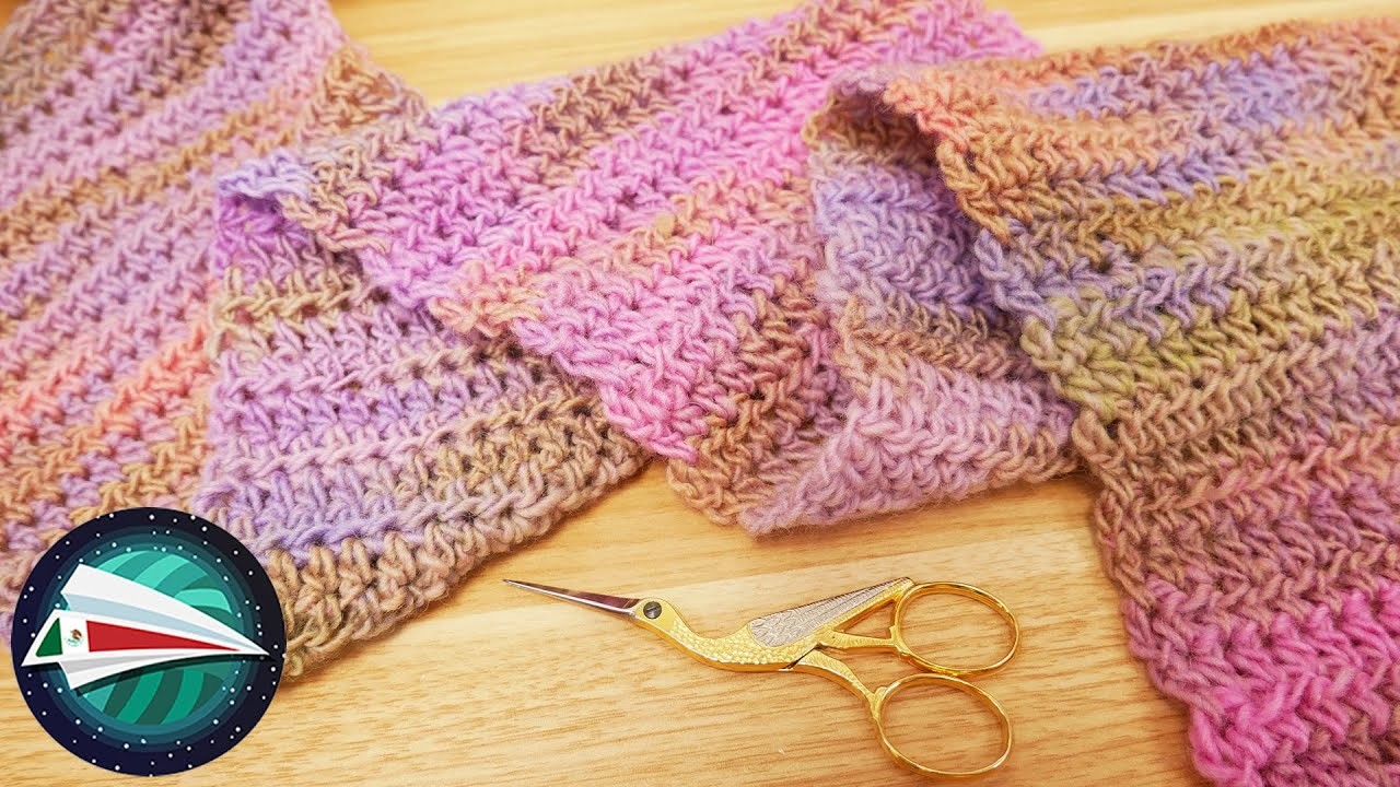 Aprende a tejer una bufanda | Medios puntos altos | Bufanda para otoño tejida en casa DIY