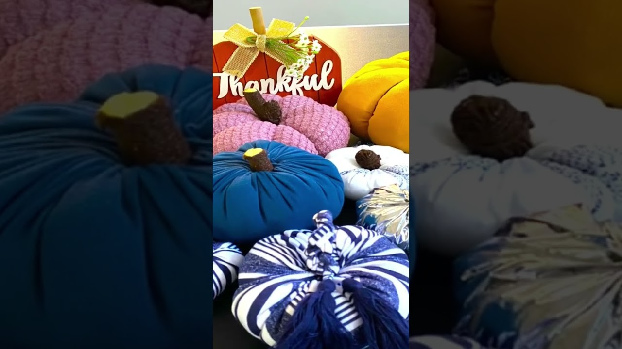 CALABAZAS DE OTOÑO, QUE HICE DE TELA Y CROCHET