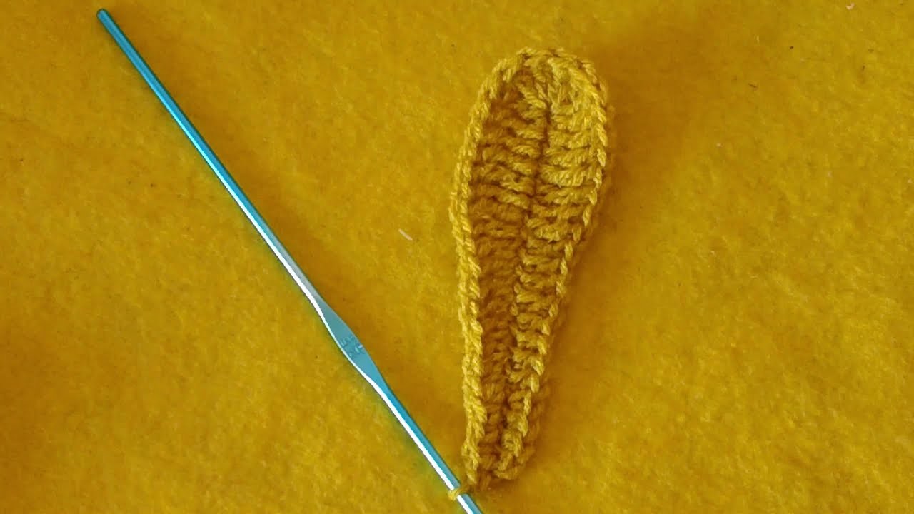 COMO HACER UNA HOJA A CROCHET