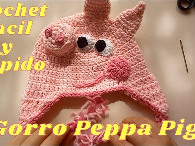 ????Crochet fácil  GORRO DE Cerdito Peppa Pig ???? ideal para vender paso a paso ????