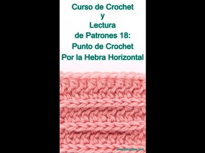 Curso Crochet y Leer Patrones 18: Punto por la Hebra Horizontal a Crochet, Símbolo, Nombres #shorts