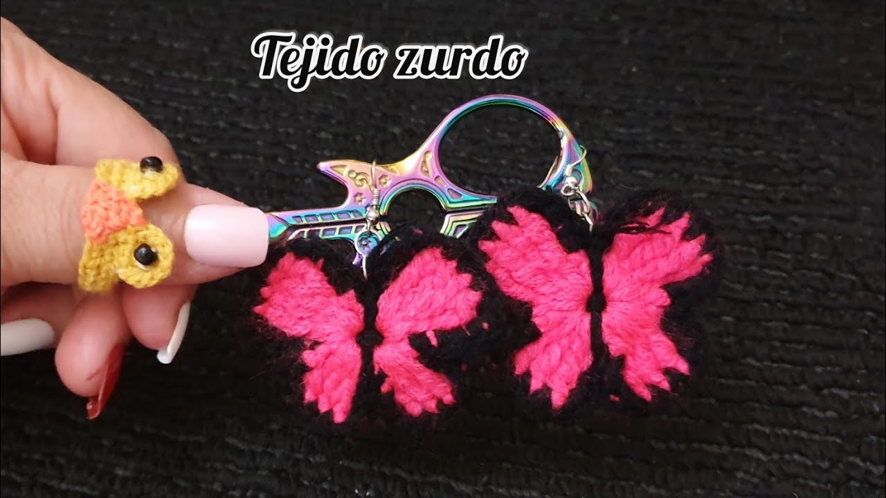 ????Hazlo tu misma aretes de mariposa tejidos how.crochet for beginners.Zurdo????????????
