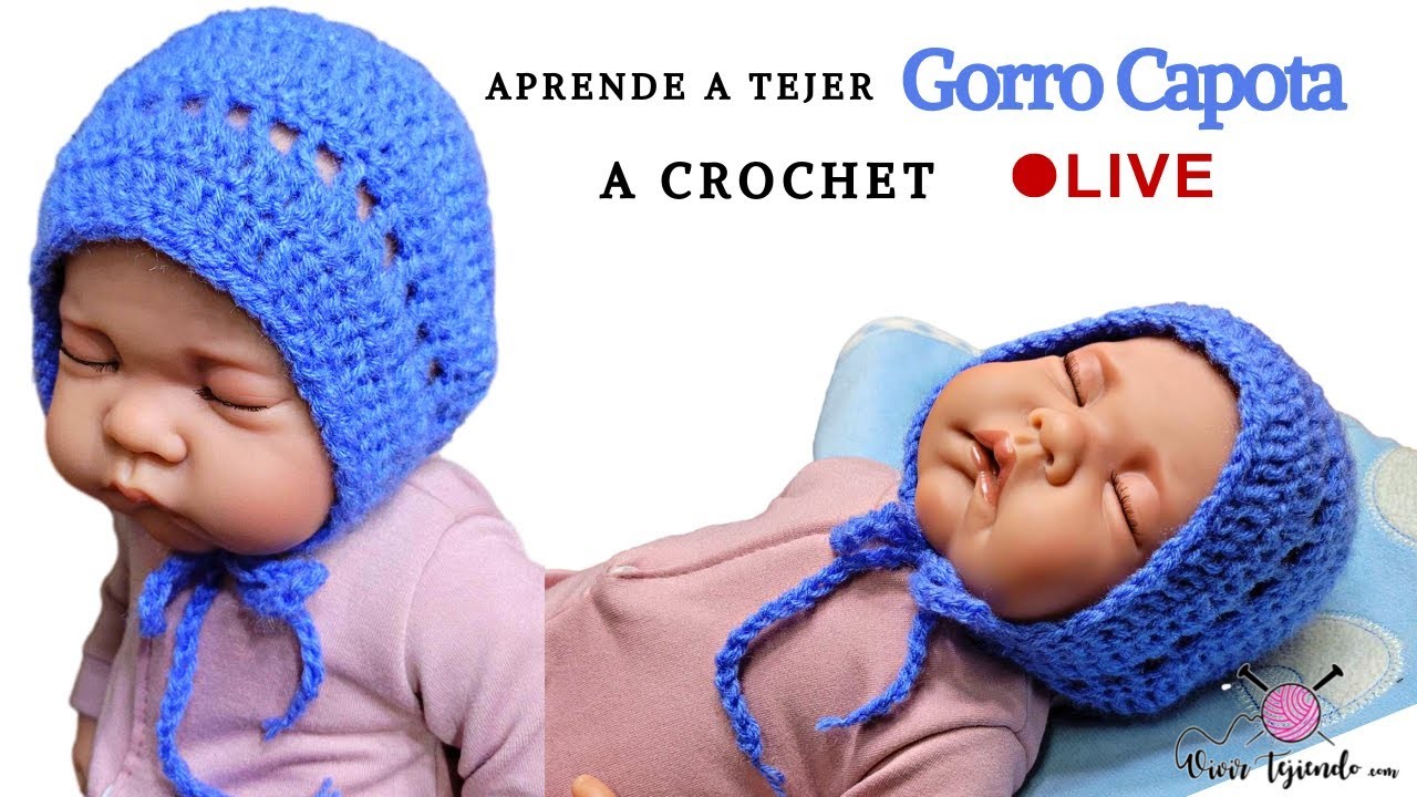 Gorro Capota Bebe a Crochet ✔ Curso online aprender a tejer fácil y seguro