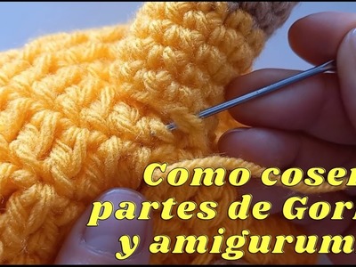 ????Crochet fácil  como coser o unir las partes de  los amigurumis paso a paso ????