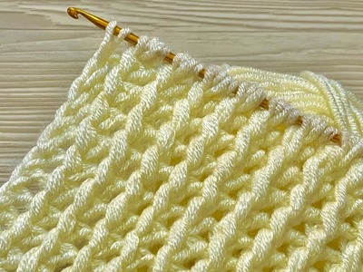 Amazing!???????? Cómo tejer una manta de bebé a crochet.Ganchillo tunecino muy hermoso.Crochet stitch