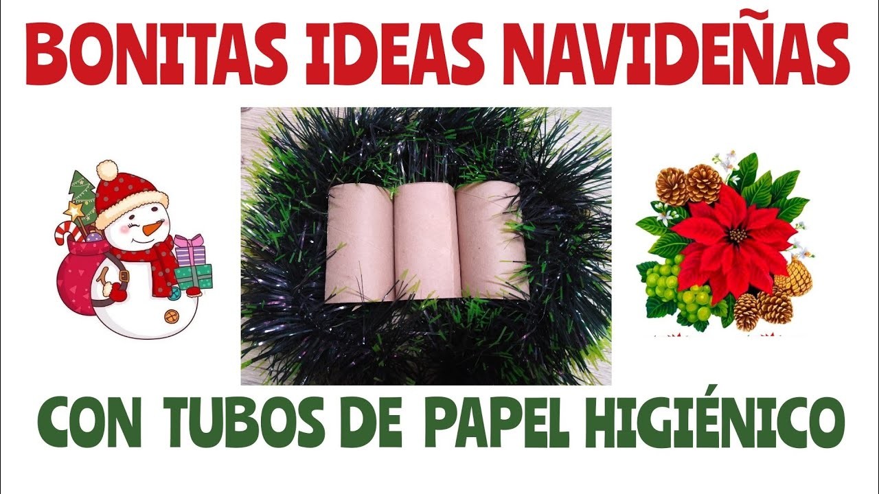 Bonitas ideas Navideñas con tubos de papel higiénico para decorar el hogar. Christmas Crafts