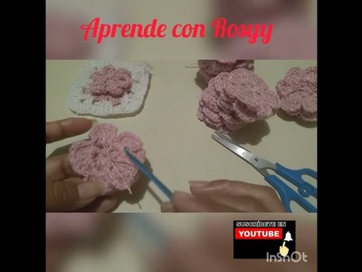 Aprende ha realizar granny square ,flor 6 pétalos doble  a crochet