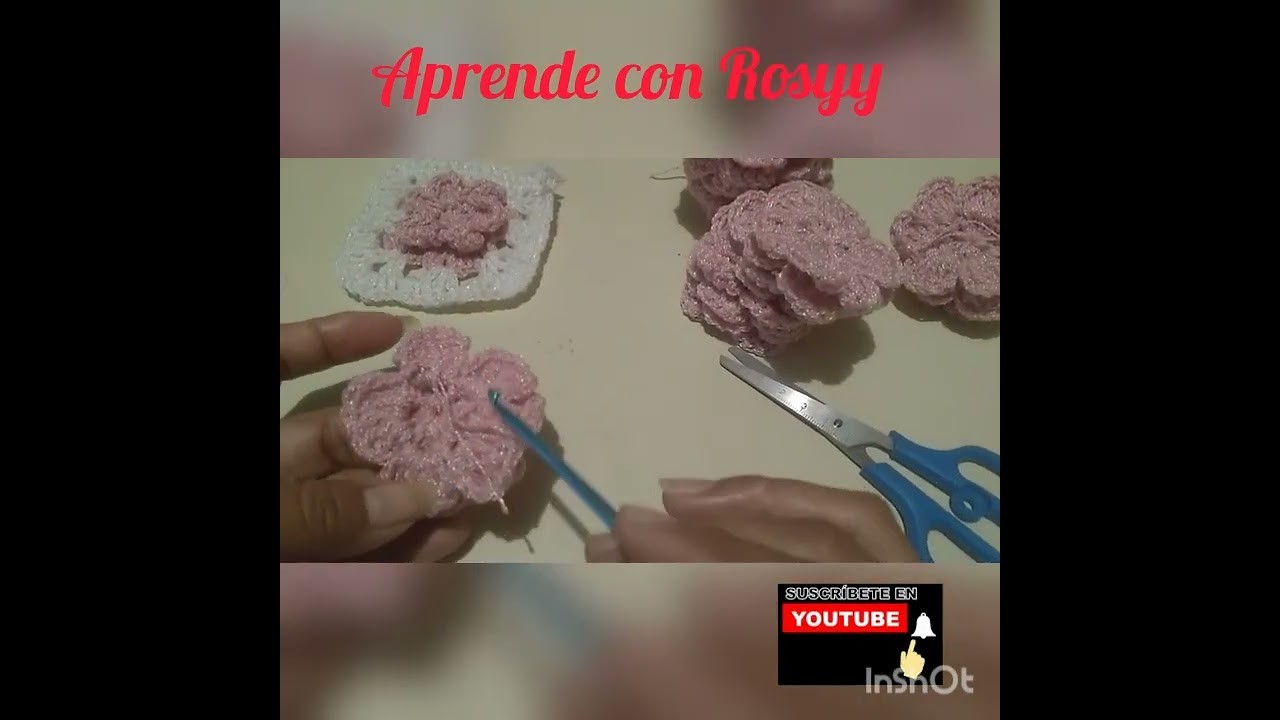 Aprende ha realizar granny square ,flor 6 pétalos doble  a crochet