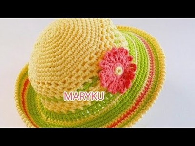 CROCHET, BELLOS TIPS TEJIDOS A MANO GORROS Y SOMBREROS PARA NIÑAS PARA INSPIRAR Y RECREAR.MARYKU