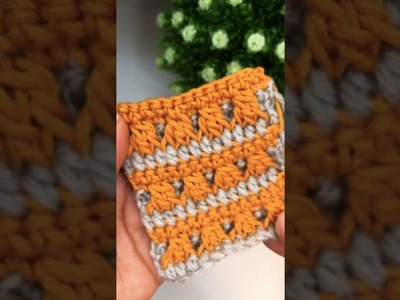 Fantástico punto de dos colores tejido a crochet #tejidoamano #tejidoscrochet