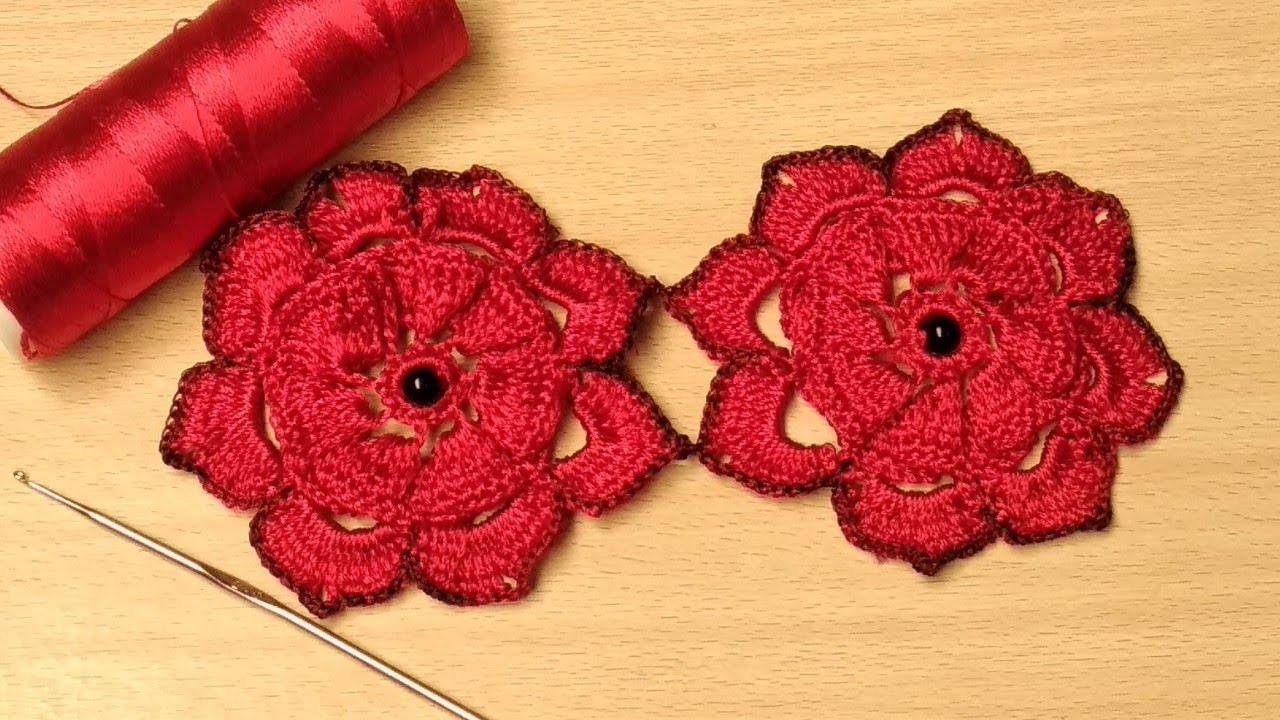 Flor a crochet en 3 d.súper fácil