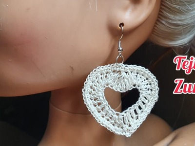 Hazlo tu misma!!aretes de ❤ tejidos a crochet para principiantes,vende lo que puedas????.ZURDO????????