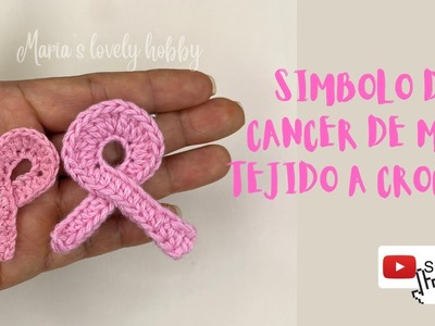 Lazo Rosa tejido a crochet simbolo del cancer de mama.paso a paso