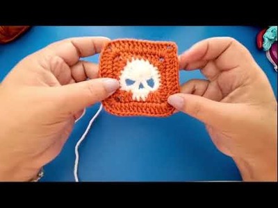 NUEVO COMO HACER GRANNY DIA DE MUERTOS patron gratis a crochet tejido paso a paso