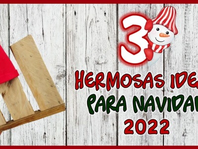 3 HERMOSAS IDEAS PARA NAVIDAD 2022 - Ideas navideñas con madera reciclada - Christmas idea with wood