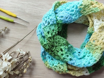 Aprende cómo tejer bufanda o cuello infinito a crochet, paso a paso easy crochet