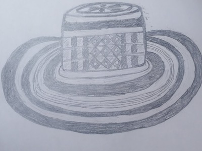 Como  dibujar un sombrero vueltiao Colombiano con lápiz