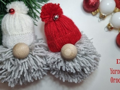 DIY Yarn Gnome Christmas Ornament
