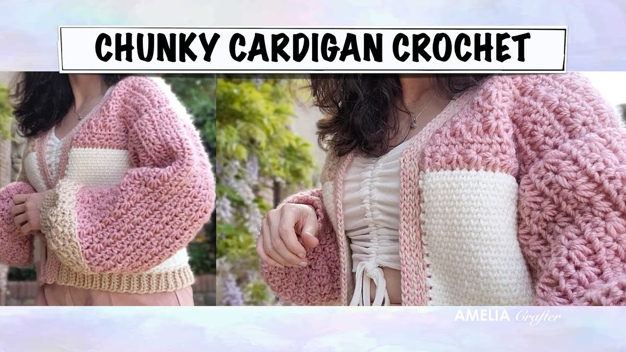 Como hice mi PRIMER CHUNKY CARDIGAN en CROCHET (nivel principante) paso a paso ????????