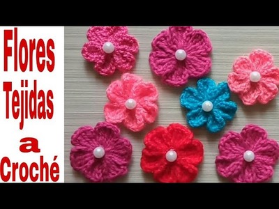 Cómo Tejer Flores a Crochet paso a paso.flores de aplique a croché.Cómo tejer mini flores a crochet