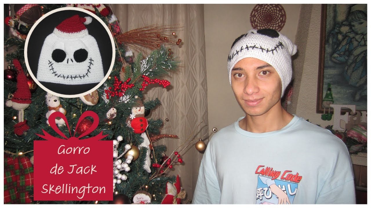 Empieza la Navidad con este lindo GORRO de Jack Skellington. Tutorial - Crochet