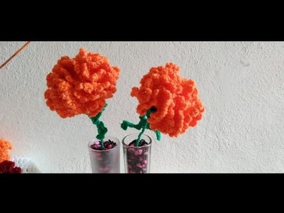 Flor de cempasúchil para día de muertos  mini ofrenda  a crochet