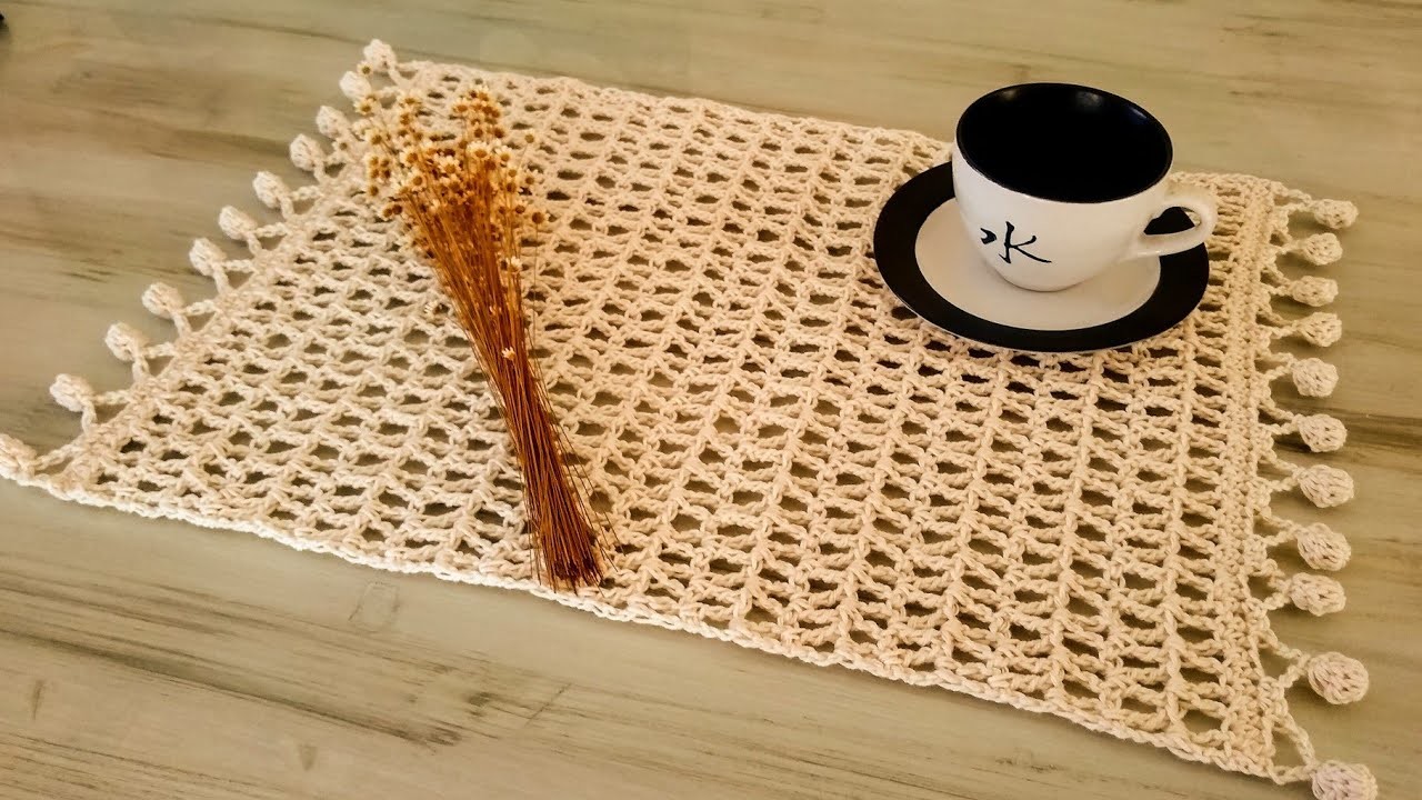 Individual crochet fácil y rápido paso a paso.plato de sitio dy.mantel rectangular ganchillo