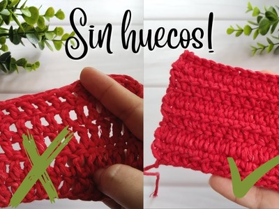 SIN HUECOS ! Cómo hacer el PUNTO ALTO en CROCHET - Punto alto enlazado en crochet