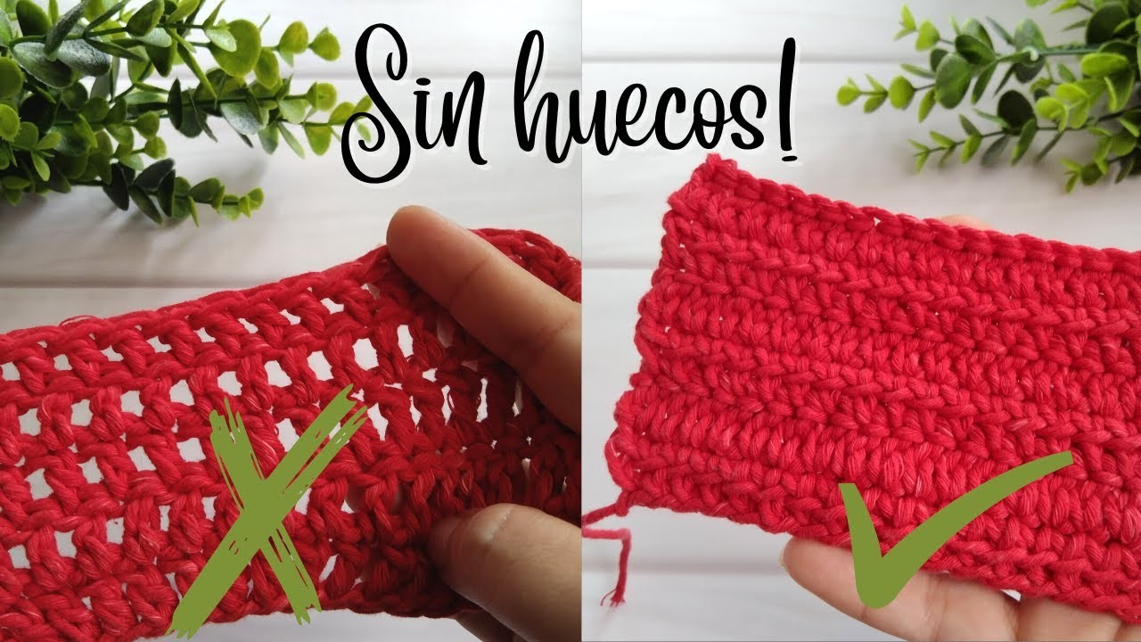 SIN HUECOS ! Cómo hacer el PUNTO ALTO en CROCHET - Punto alto enlazado en crochet