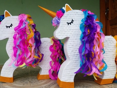 Tutorial cabello para piñata de unicornio | Fácil y rápido | Creaciones Mágicas Sarahí