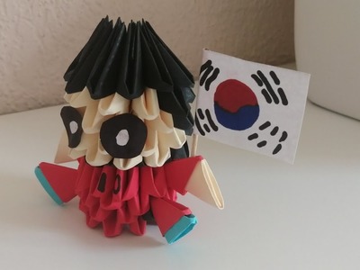 Tutorial jugador de Corea del Sur en origami 3d facil #coreadelsur #origami #futbol #origami3d