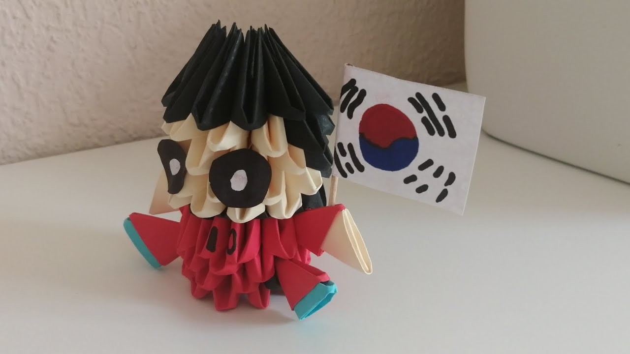 Tutorial jugador de Corea del Sur en origami 3d facil #coreadelsur #origami #futbol #origami3d