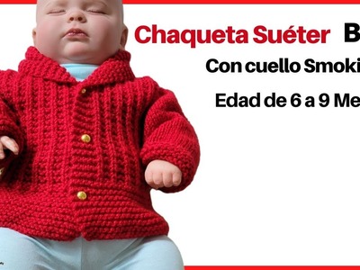 Chaqueta Suéter de bebé con cuello Smoking a dos agujas – Ropas elegantes y fáciles de tejer