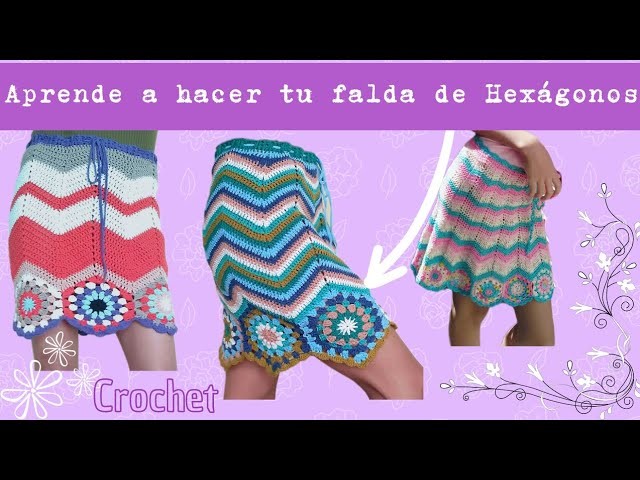 Cómo hacer una falda de Hexágonos. Crochet paso a paso