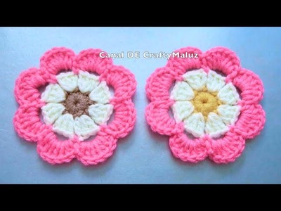 CROCHET TUTORIAL???? como hacer una flor tejida a crochet muy fácil ???? EASY Crochet flower