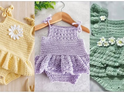 Gourgious crochet knitted baby rompers | Magníficos diseños de mamelucos de bebé tejidos a crochet