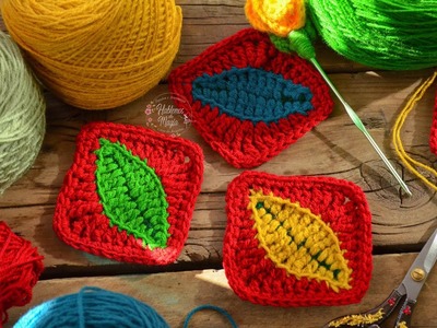 ( Granny con hojita ) Técnicas, Crochet y muchos Tips.