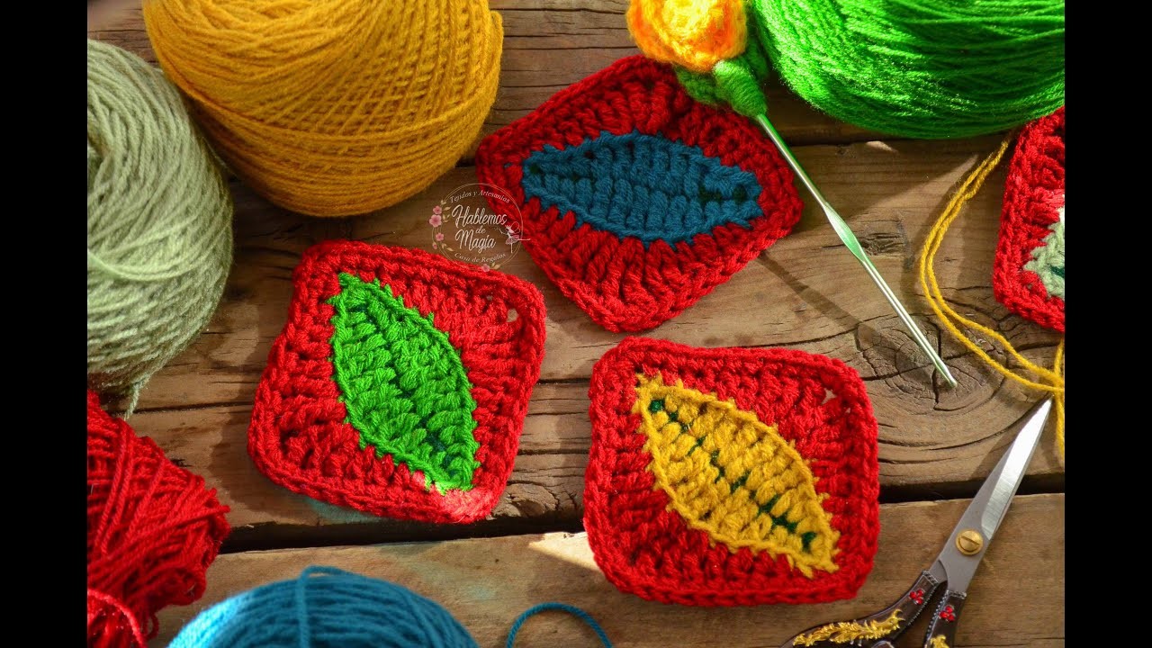 ( Granny con hojita ) Técnicas, Crochet y muchos Tips.