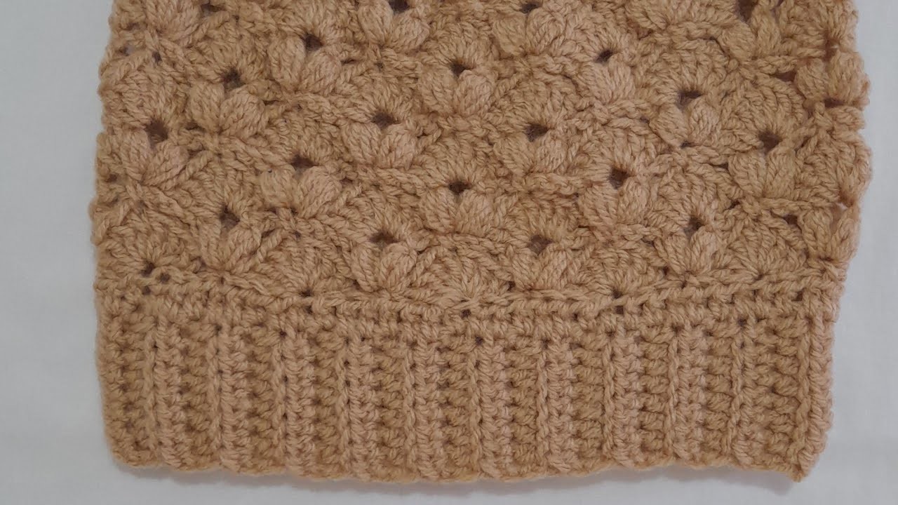 Hermoso Punto en Crochet. Gorro en Punto Puff