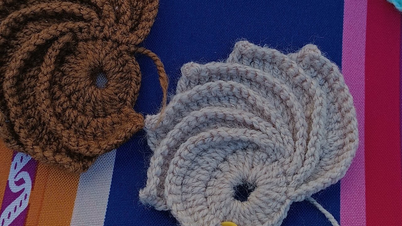 Punto caracol tejido a crochet en pastillas para chal #tejidosmarylu #tejidos