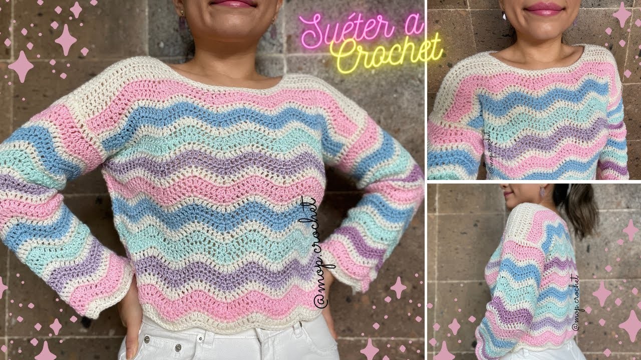 Suéter con Ondas a Crochet | Tutorial | Diestra