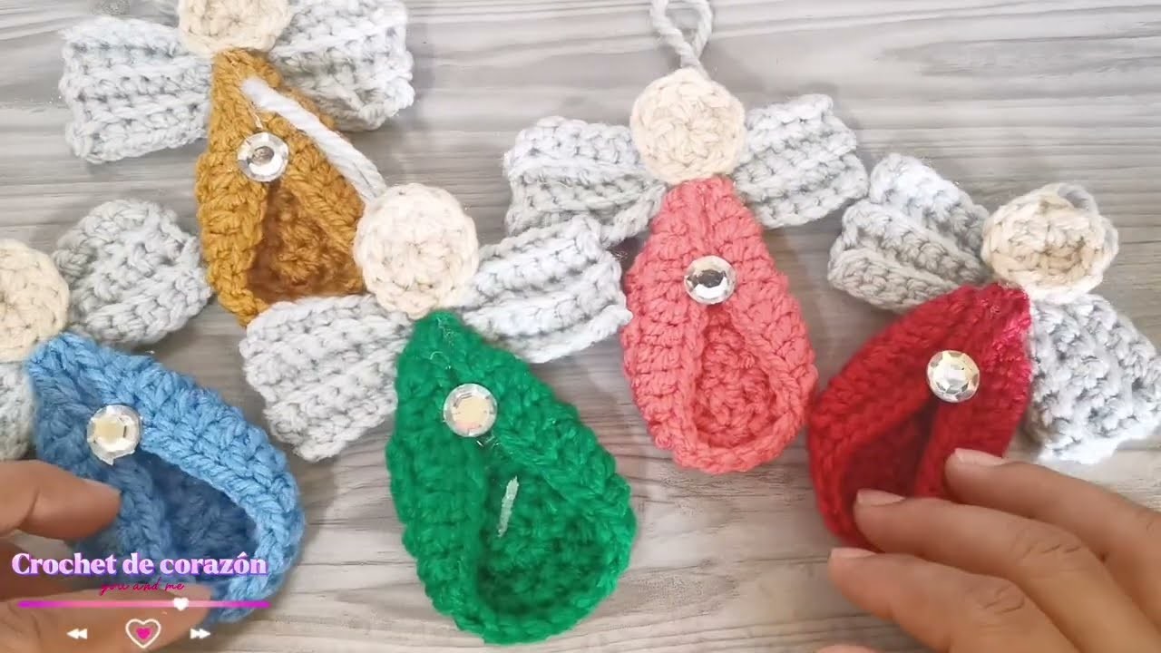 Adorno Navideño #2 Con solo tres piezas ???? Angelitos a crochet ???????? Free Pattern