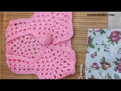 Bolero a crochet para bebe.todas las tallas #tejidosbebe