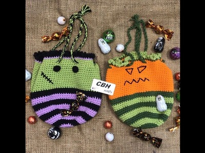 Bolsa de caramelos para Halloween a crochet
