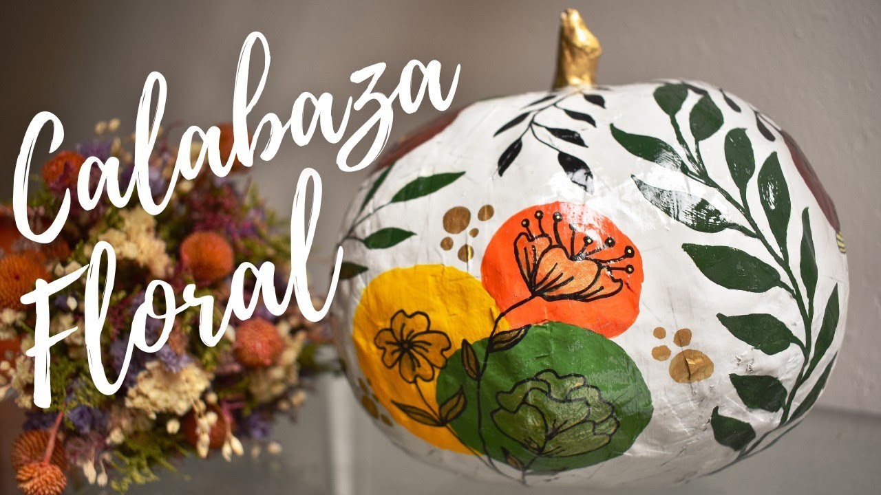 ♻️ Calabaza Floral de Papel Maché - DIY Tutorial